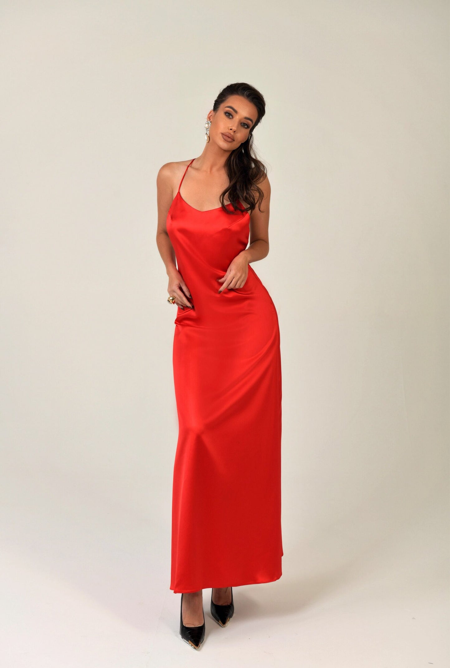 Dress Combination with open back in the "Red color" Art. 205