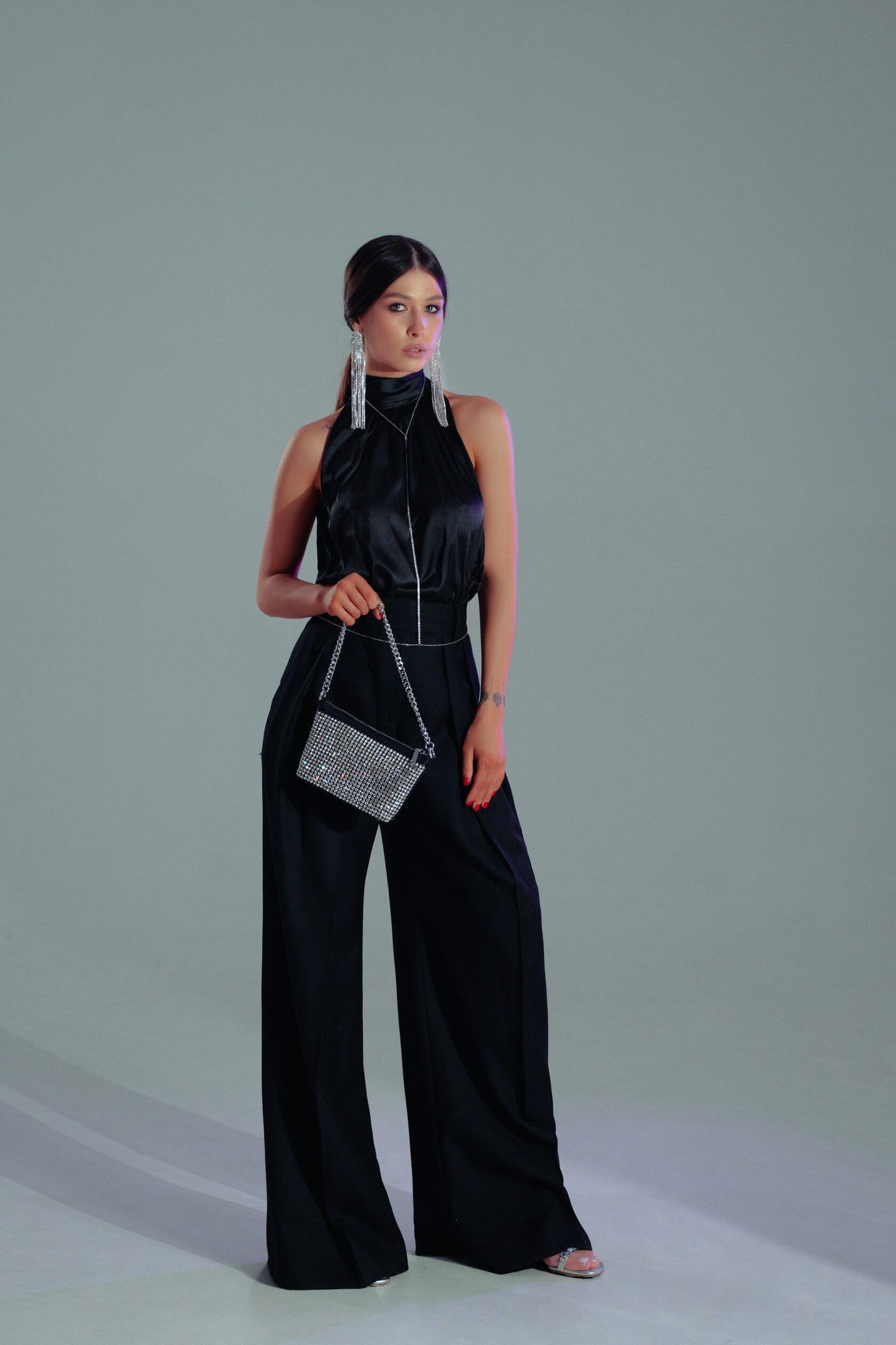 Audrey's black satin top. Art 136