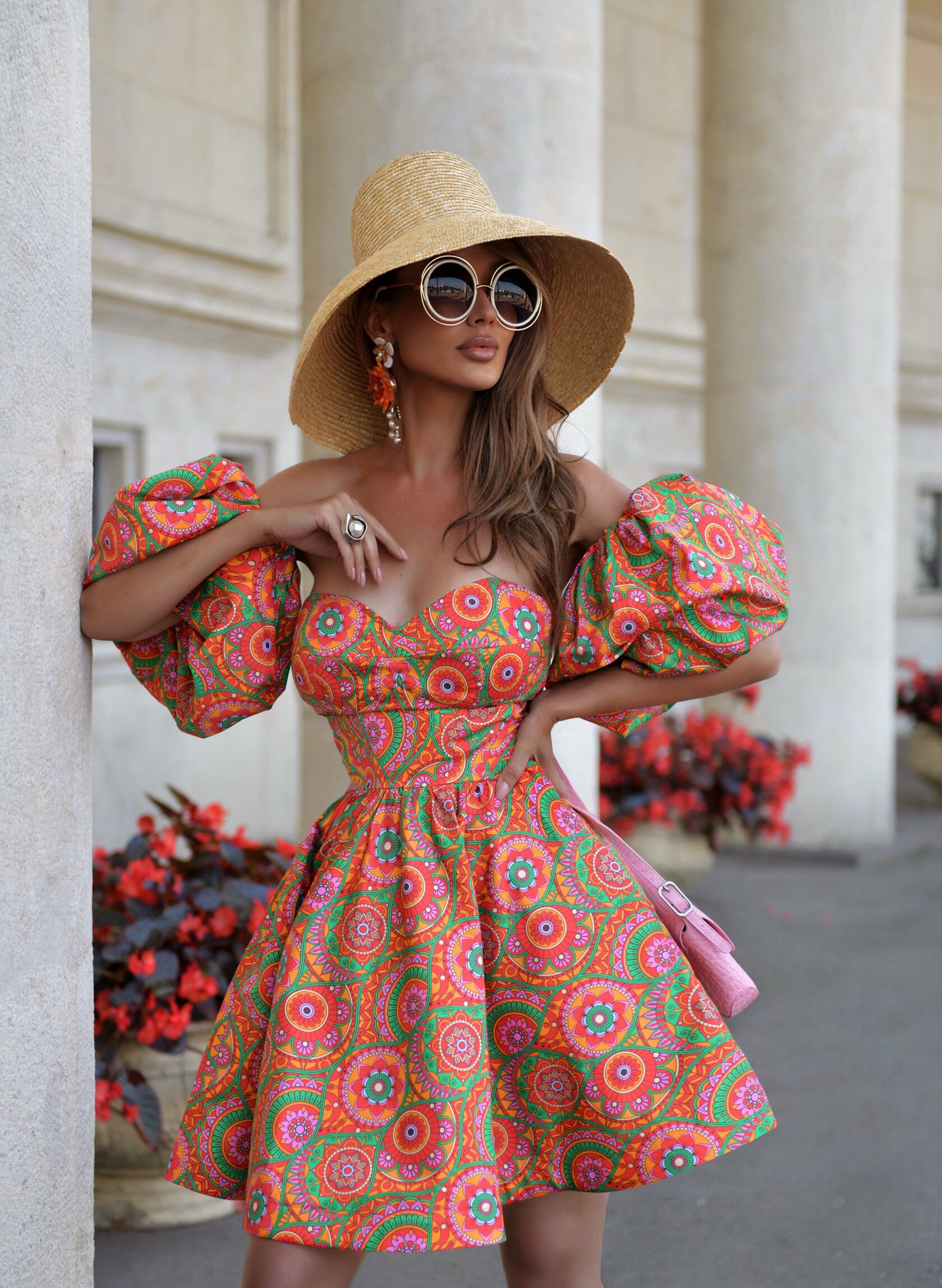 Short dress "Peacock" Art.254