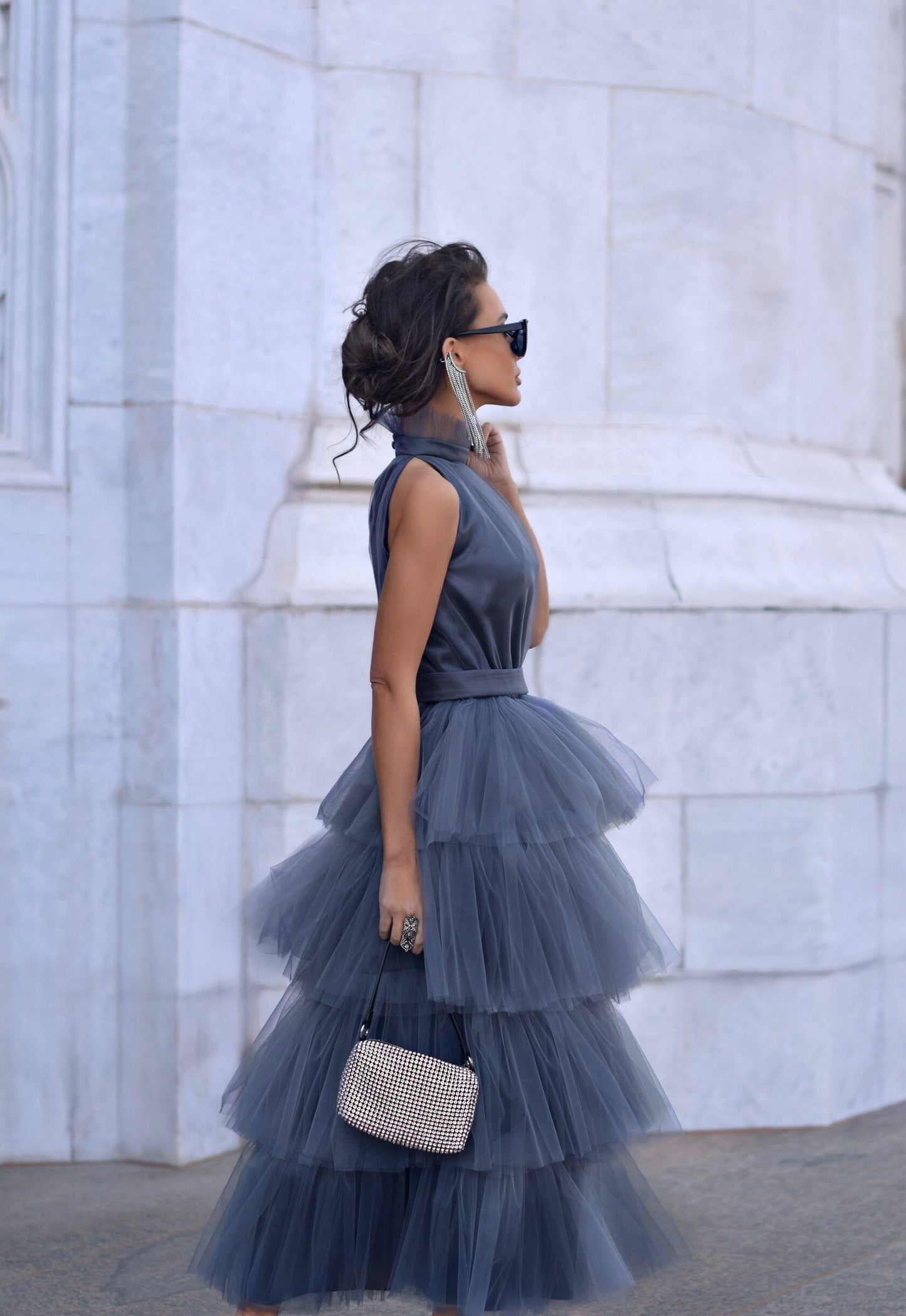 Tulle dress. Graphite. Art. 160