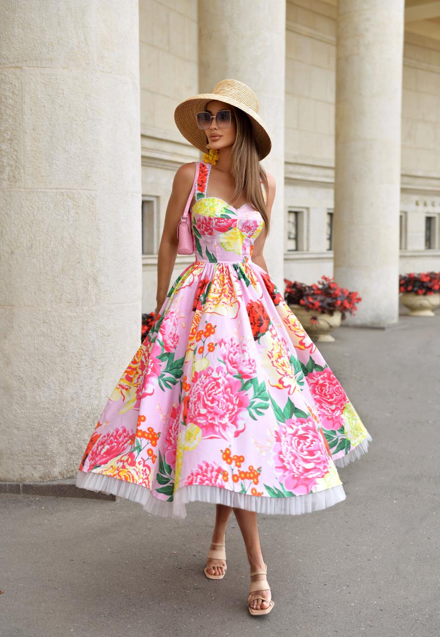 Floral print corset dress Art.255