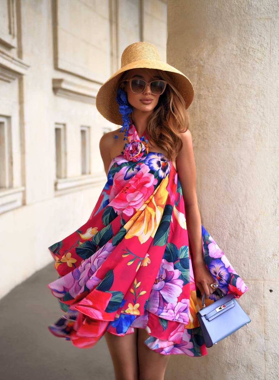Short dress "Floral print" Art.258
