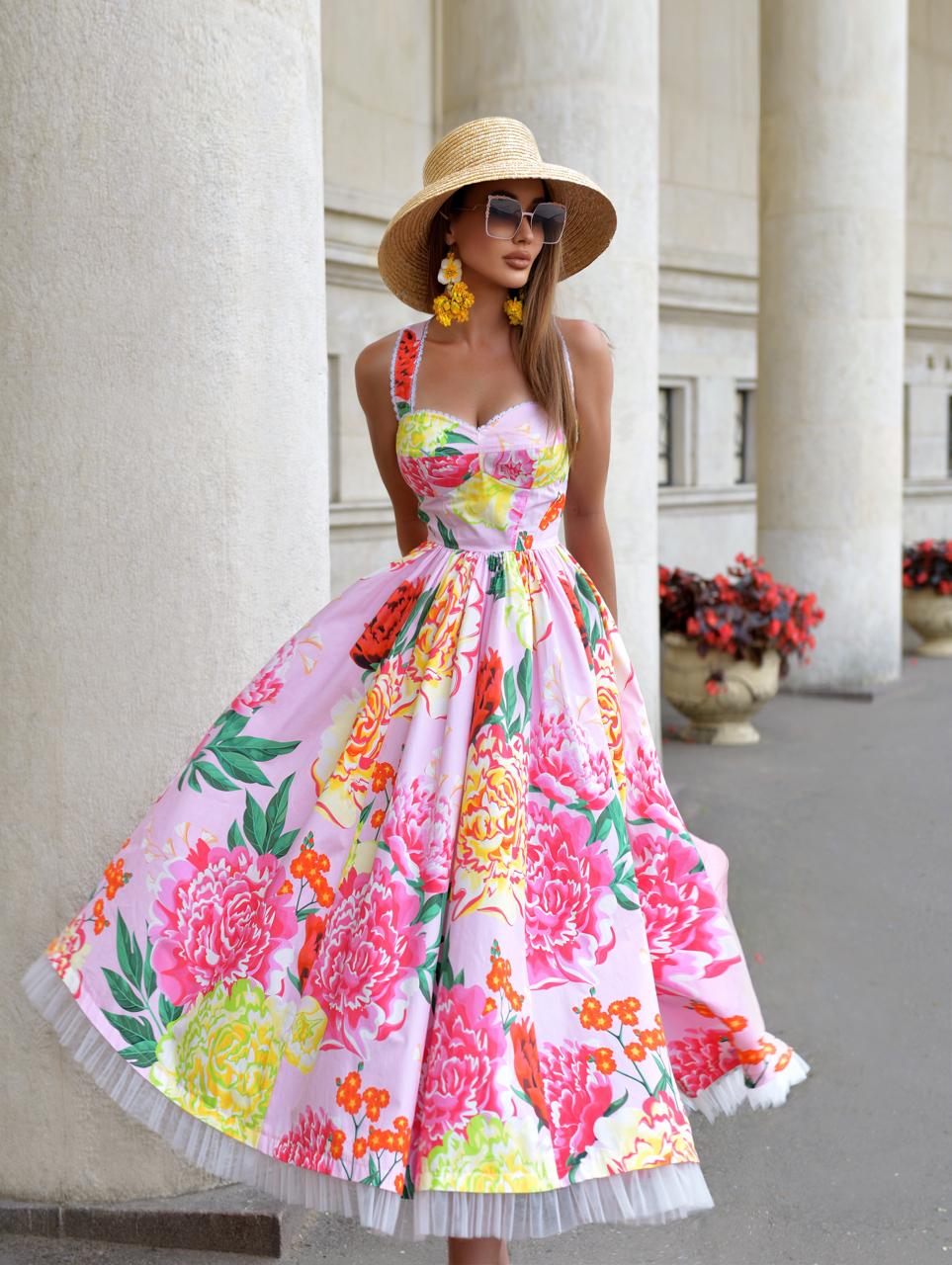 Floral print corset dress Art.255