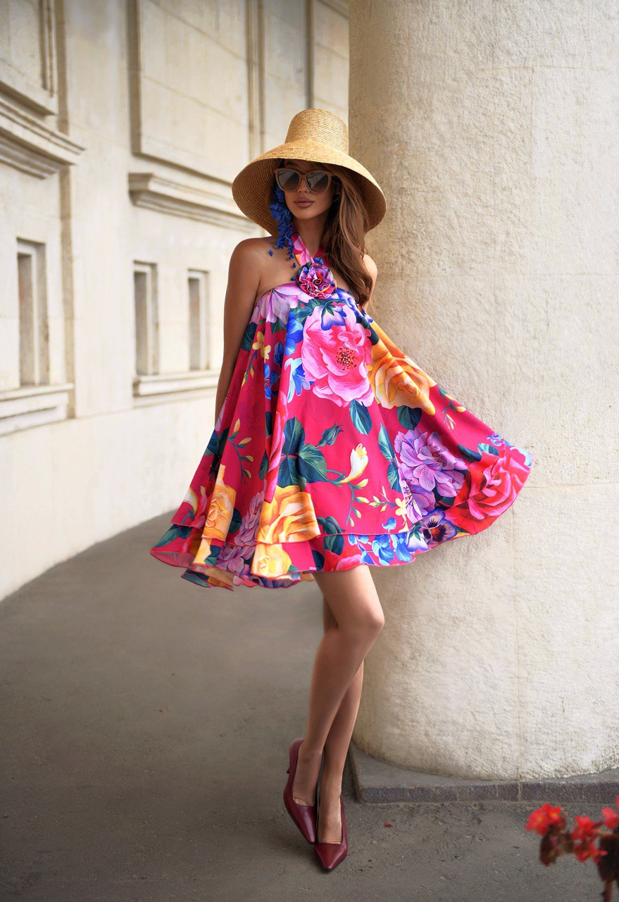Short dress "Floral print" Art.258