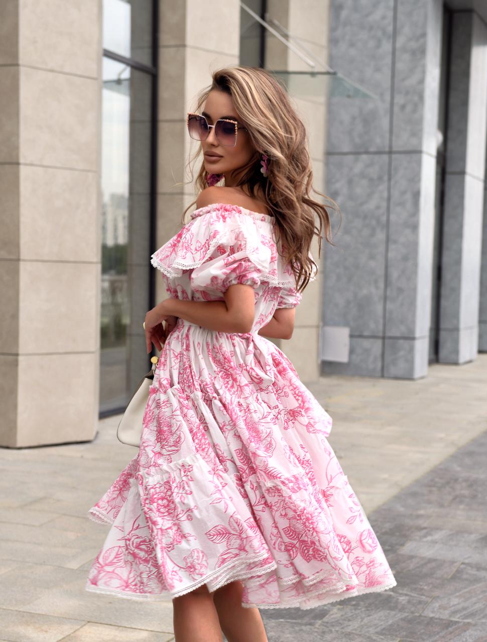Dress "White and pink" Art.250