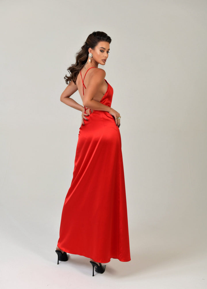 Dress Combination with open back in the "Red color" Art. 205