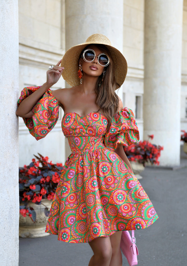 Short dress "Peacock" Art.254