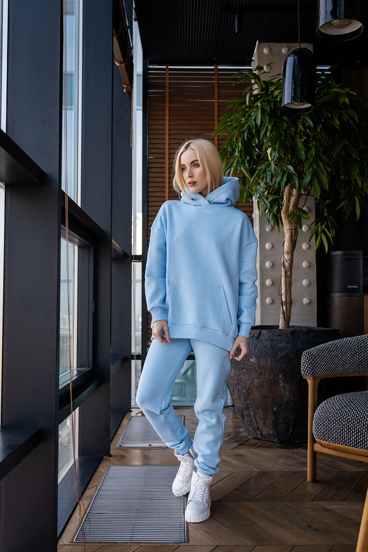 Women's insulated oversized tracksuit made of footer