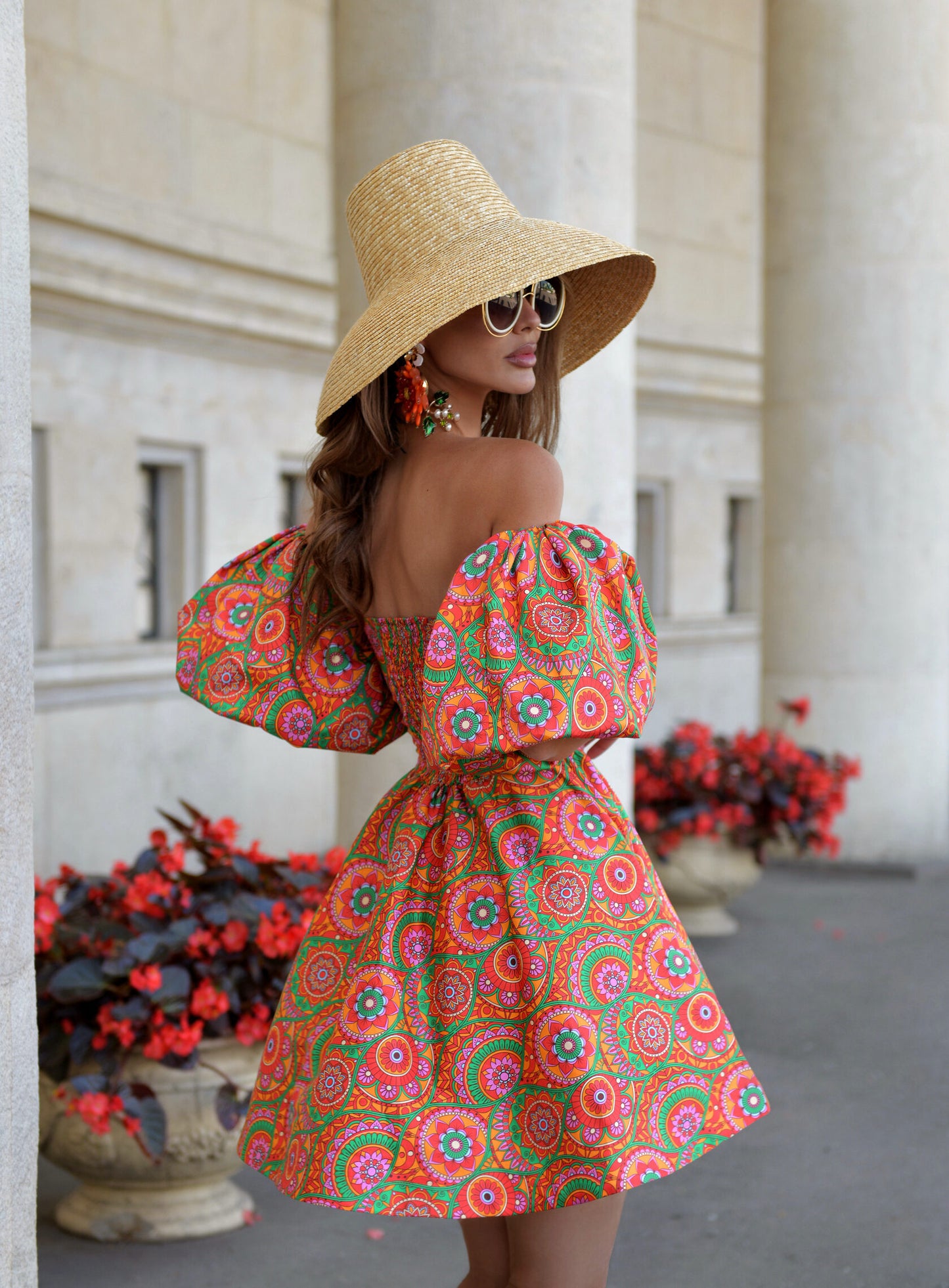 Short dress "Peacock" Art.254