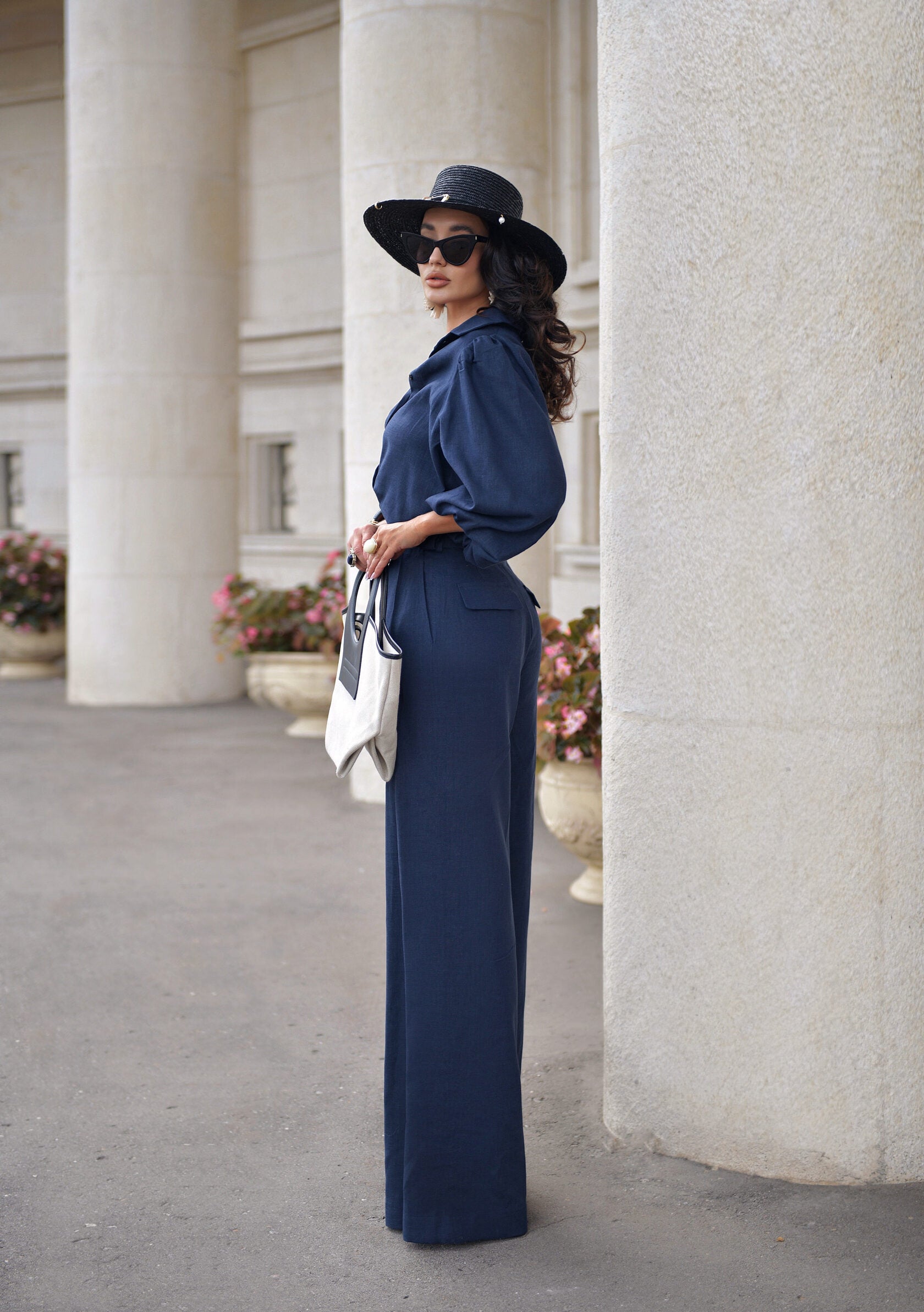 Suit from "Linen" in Dark blue color Art.208