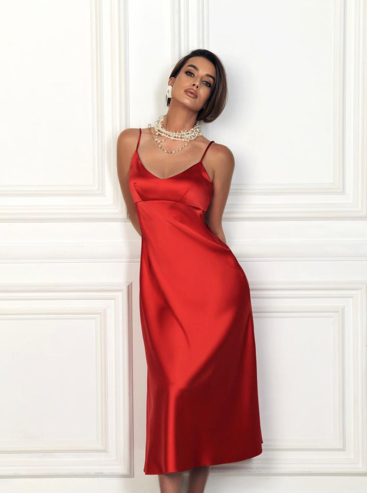 Armani silk combination dress in "Red color" Art.204