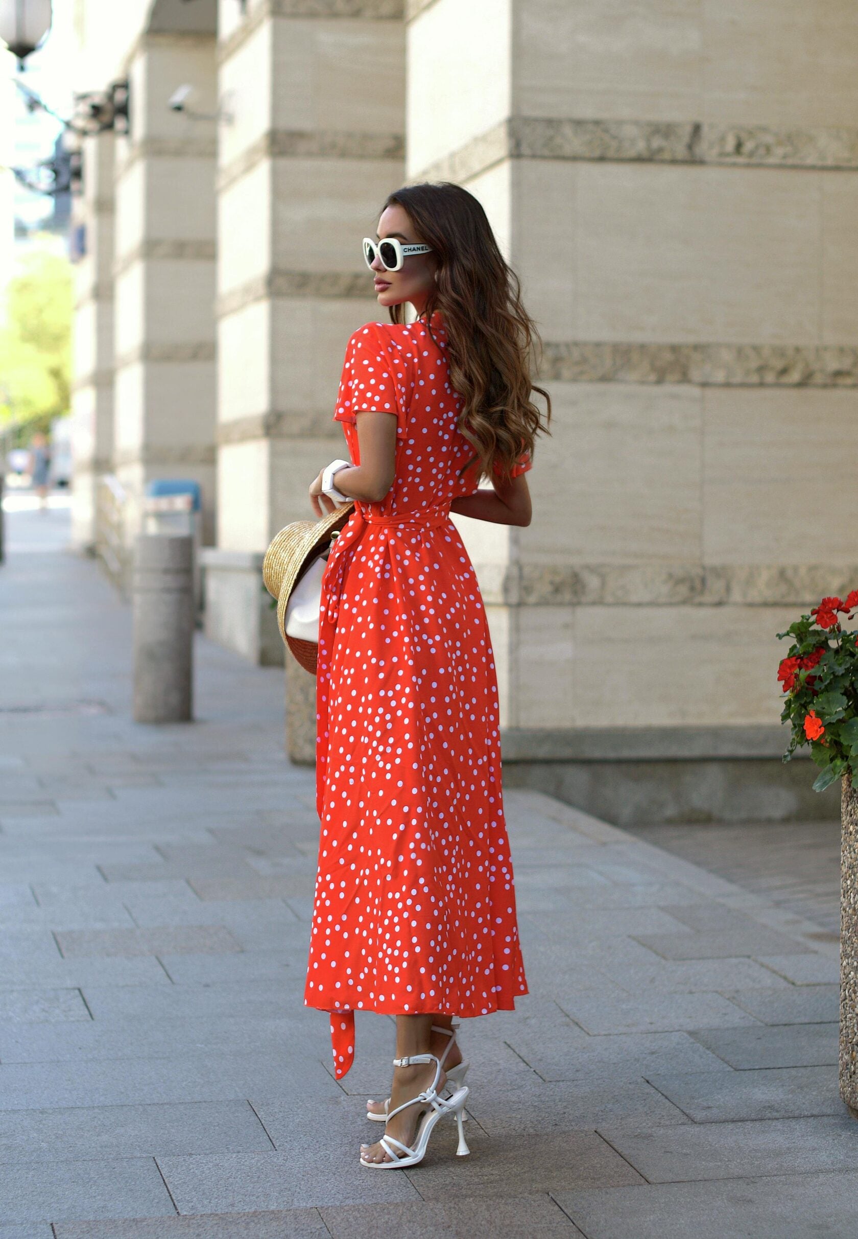 Dress made of delicate viscose "Peas". Red. Art. 180