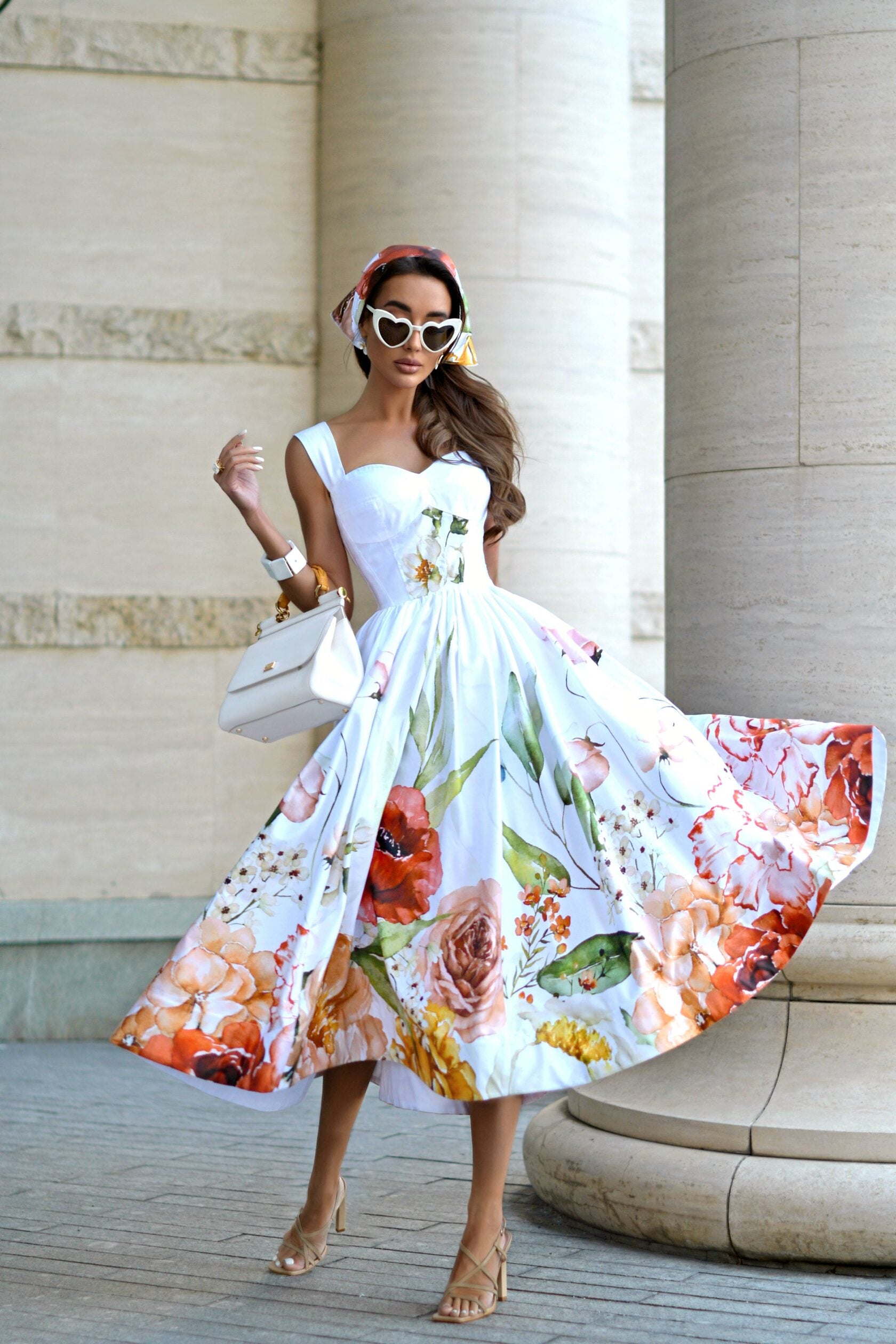 Dress with watercolor print. Art. 178