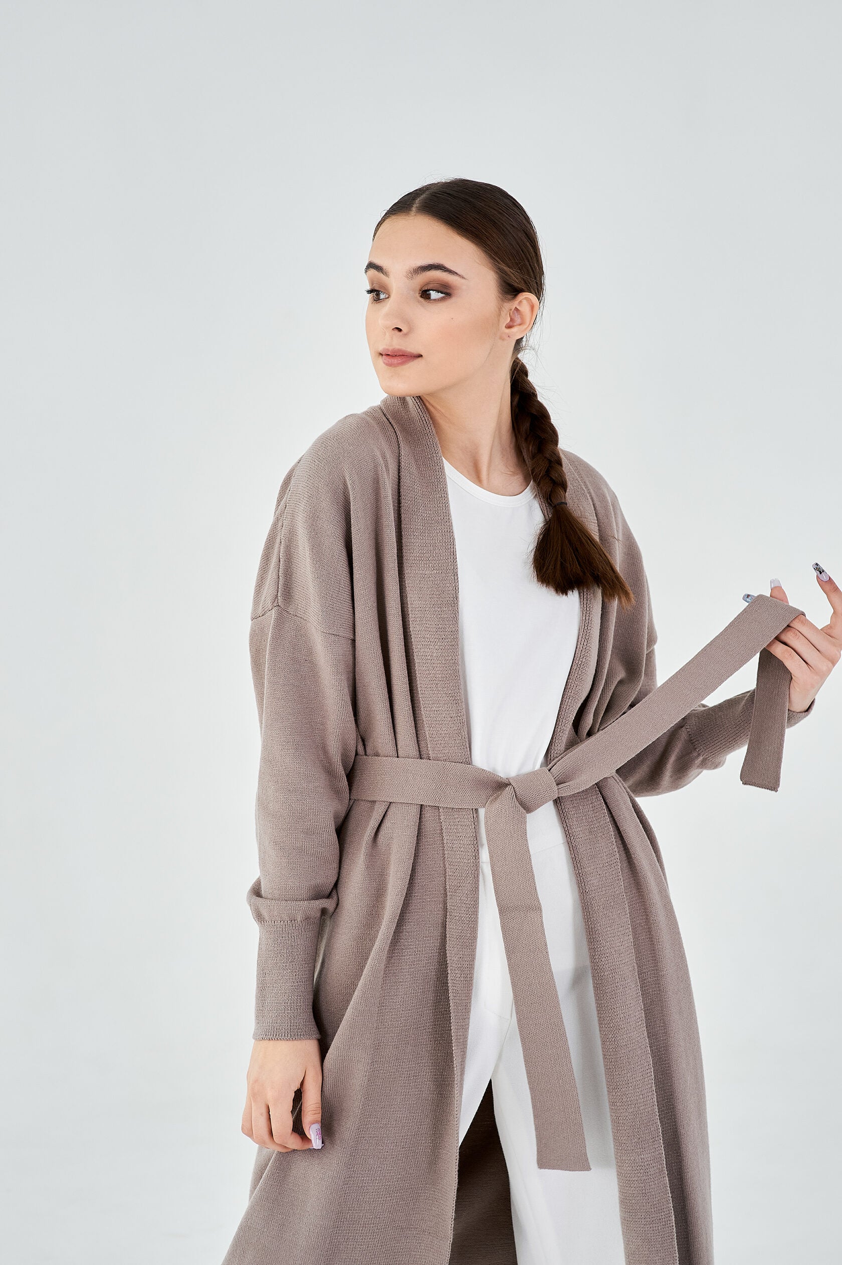 Long viscose cardigan