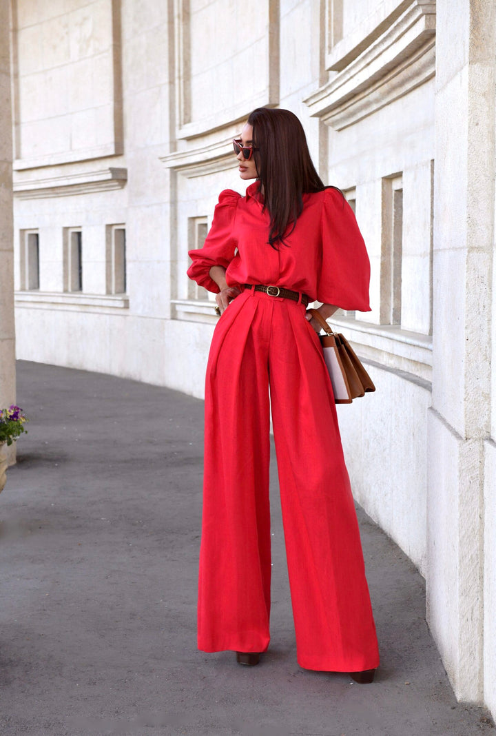 Suit from "Linen" in Red color Art. 208