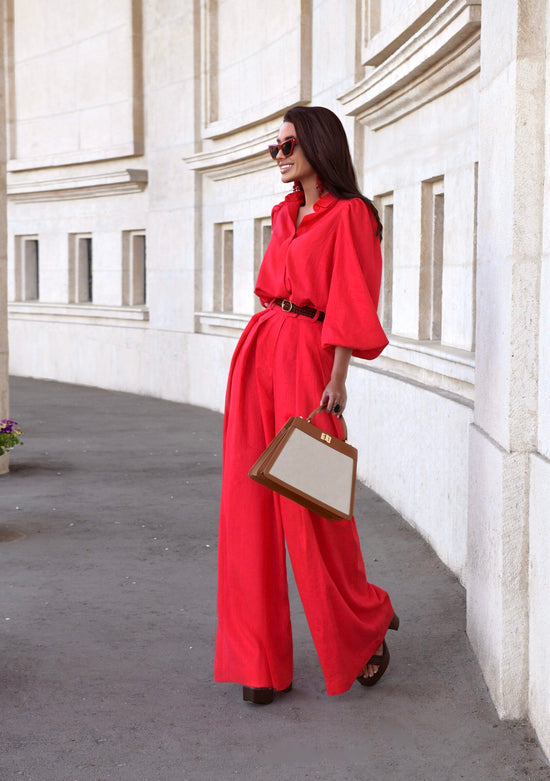 Suit from "Linen" in Red color Art. 208