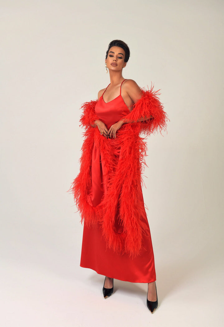 Dress Combination with open back in the "Red color" Art. 205