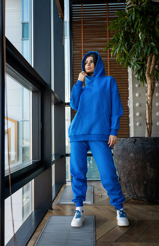 Women's insulated oversized tracksuit made of footer