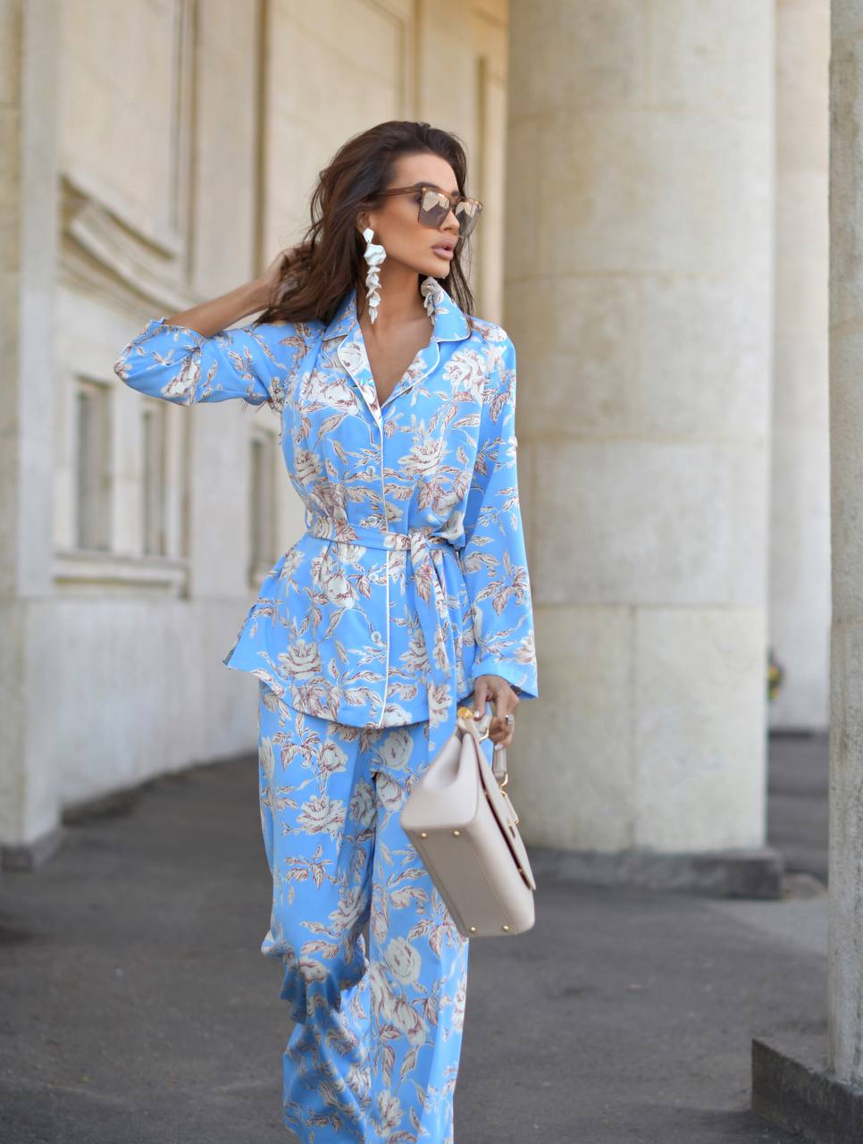 A blue pajama-style suit. Art 177