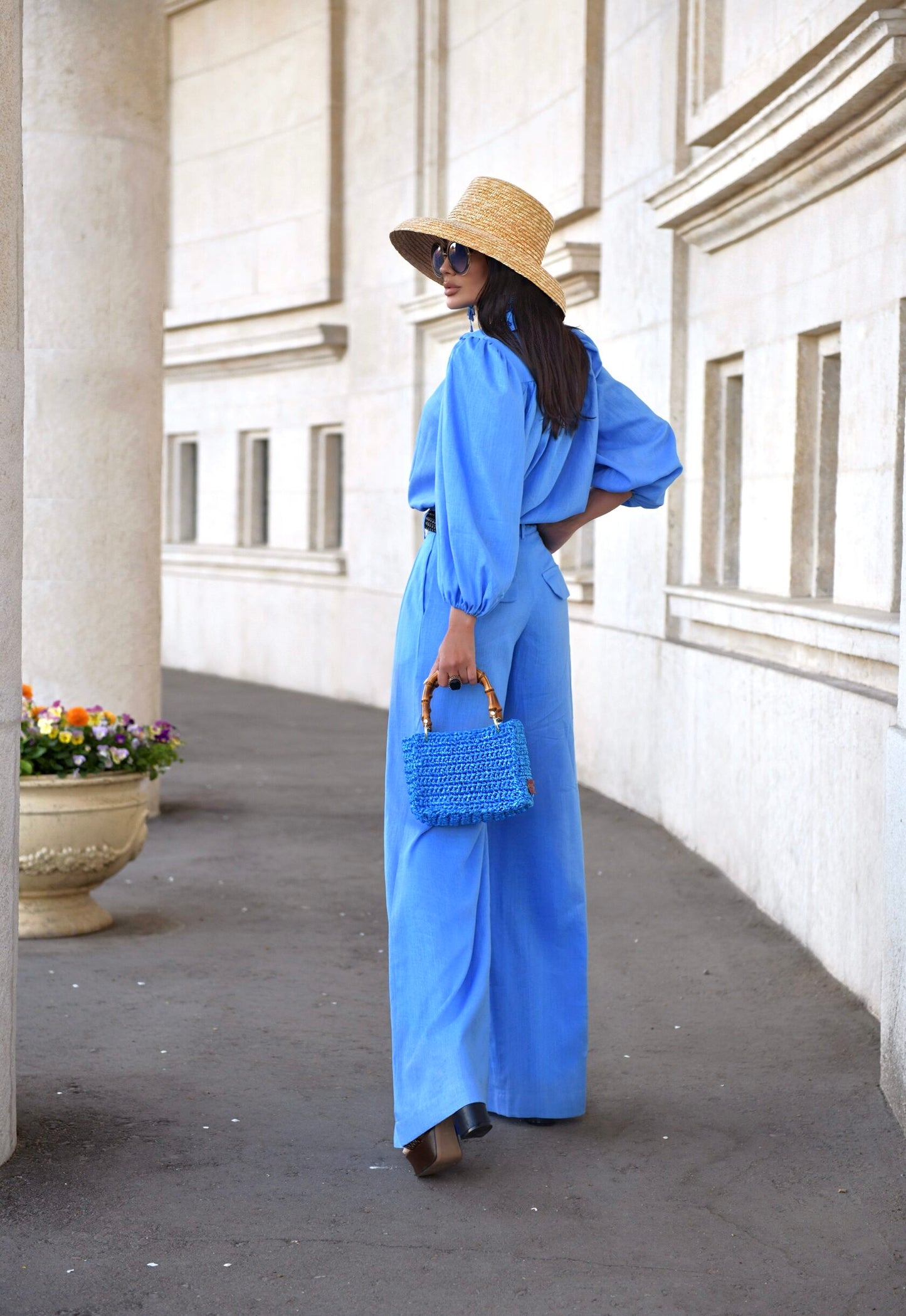 Suit from "Linen" in Blue color Art. 208