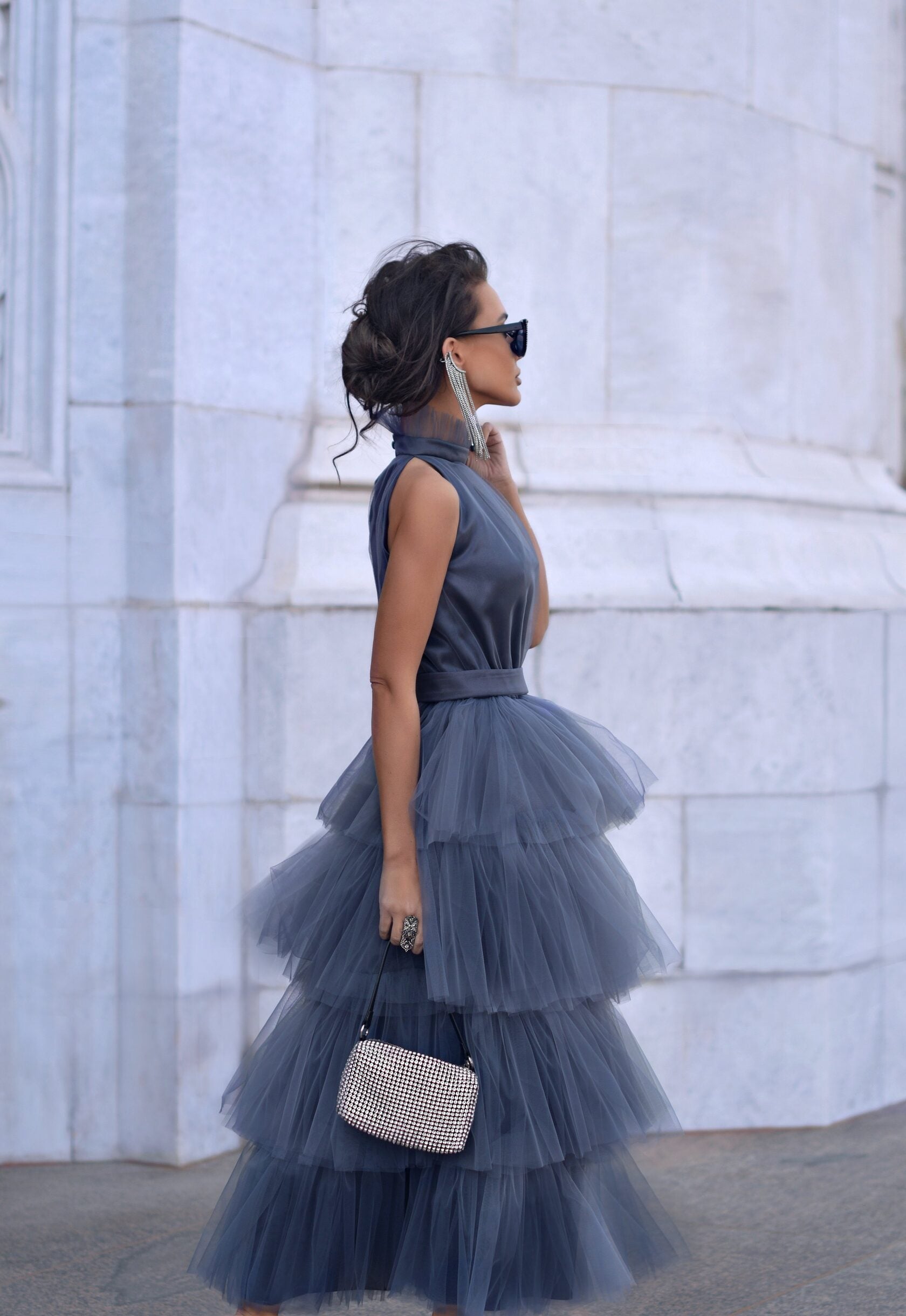 Tulle dress. Graphite. Art. 160