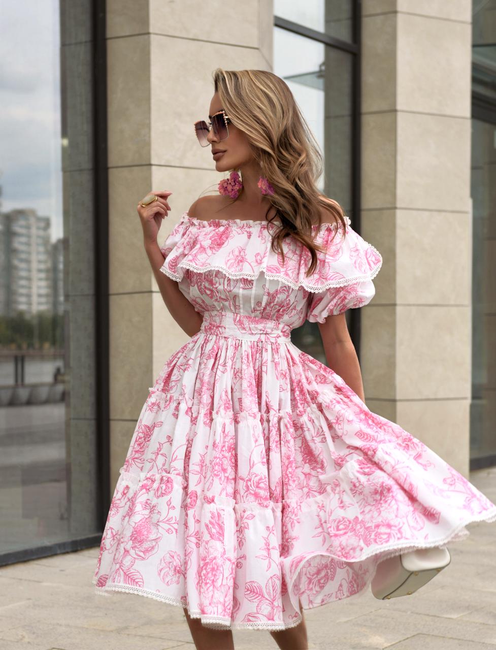 Dress "White and pink" Art.250