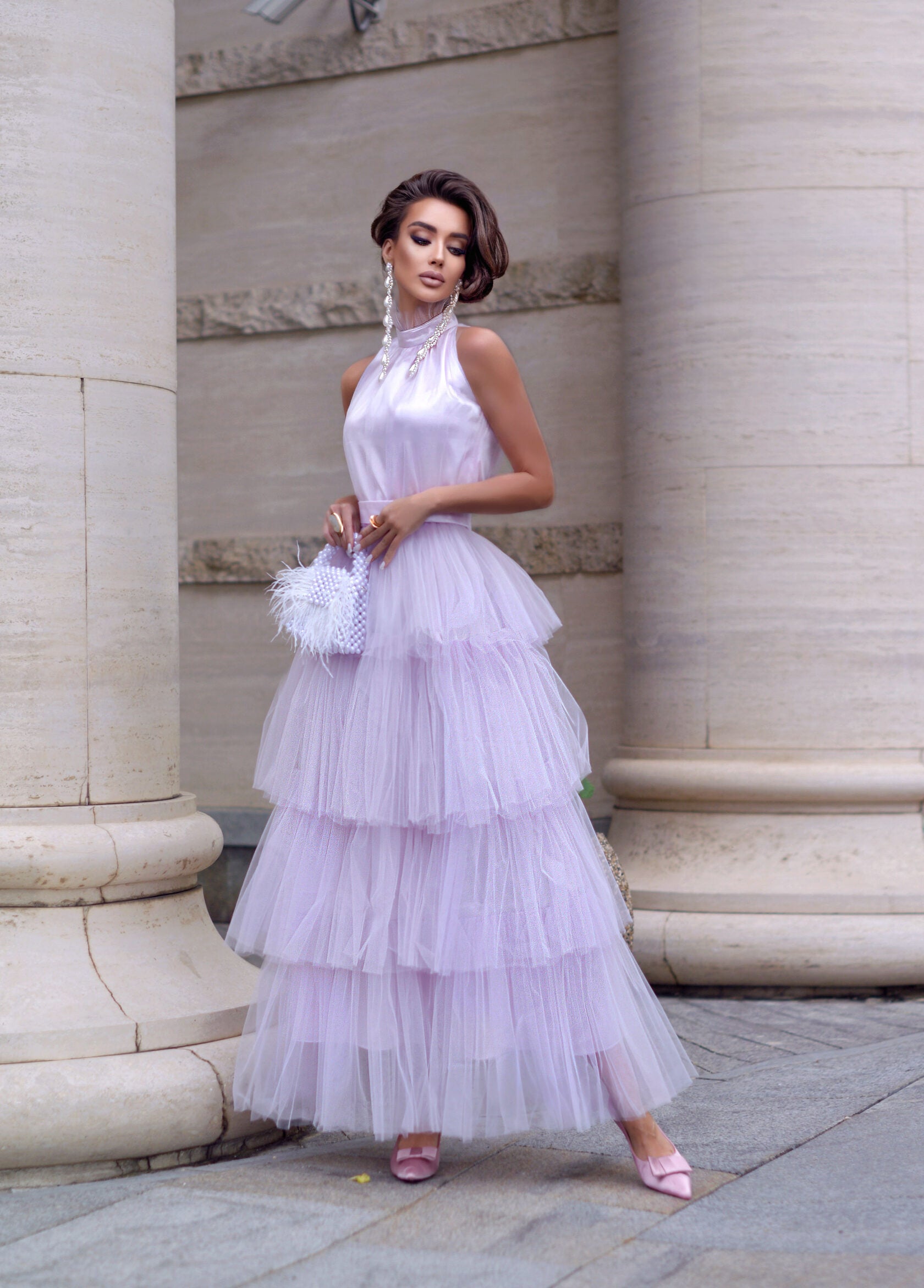 Tulle dress. Lilac. Art. 160