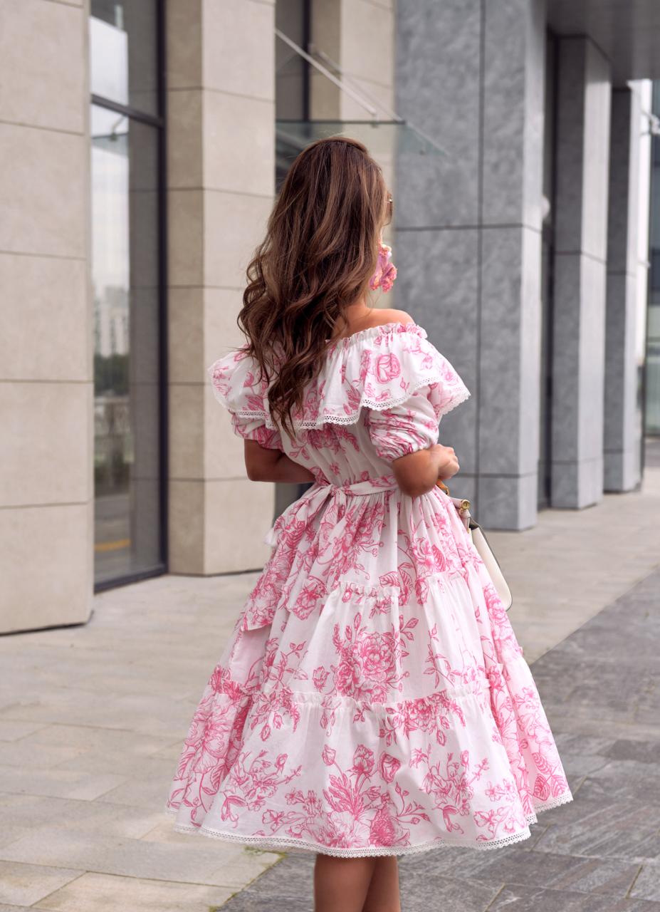 Dress "White and pink" Art.250
