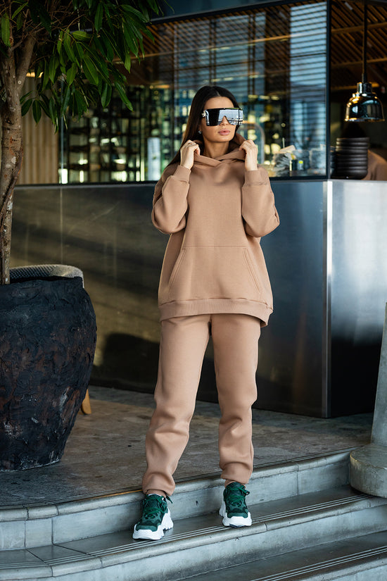 Women's insulated oversized tracksuit made of footer