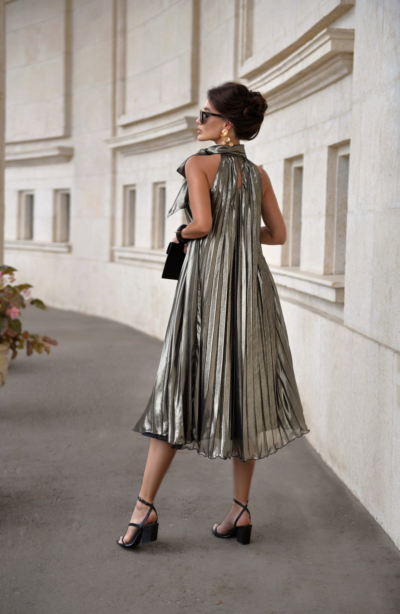 Corrugated dress "Bronze"