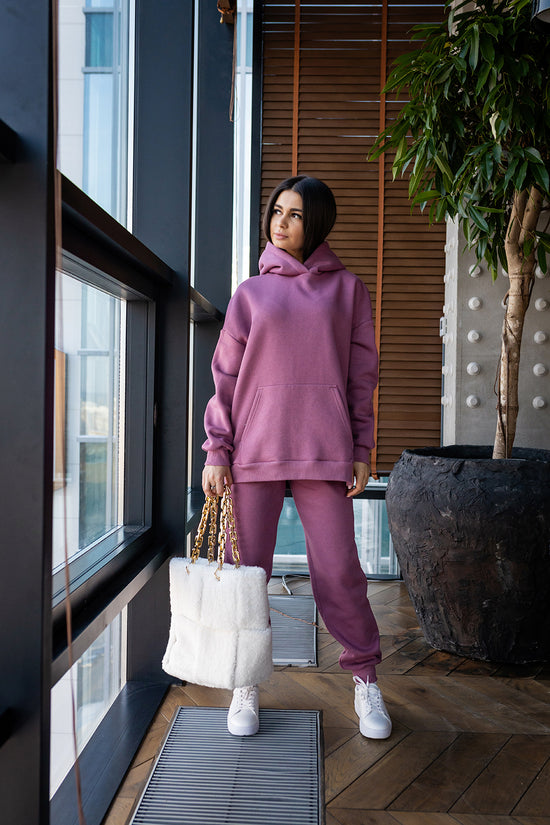 Women's insulated oversized tracksuit made of footer